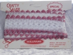 Eyelet Lace Pack of 2.3m Feather Edge White/Burgundy